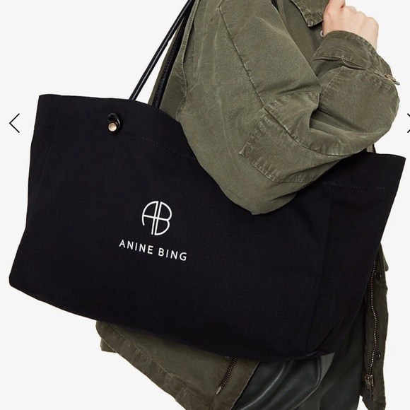 anine bing canvas tote